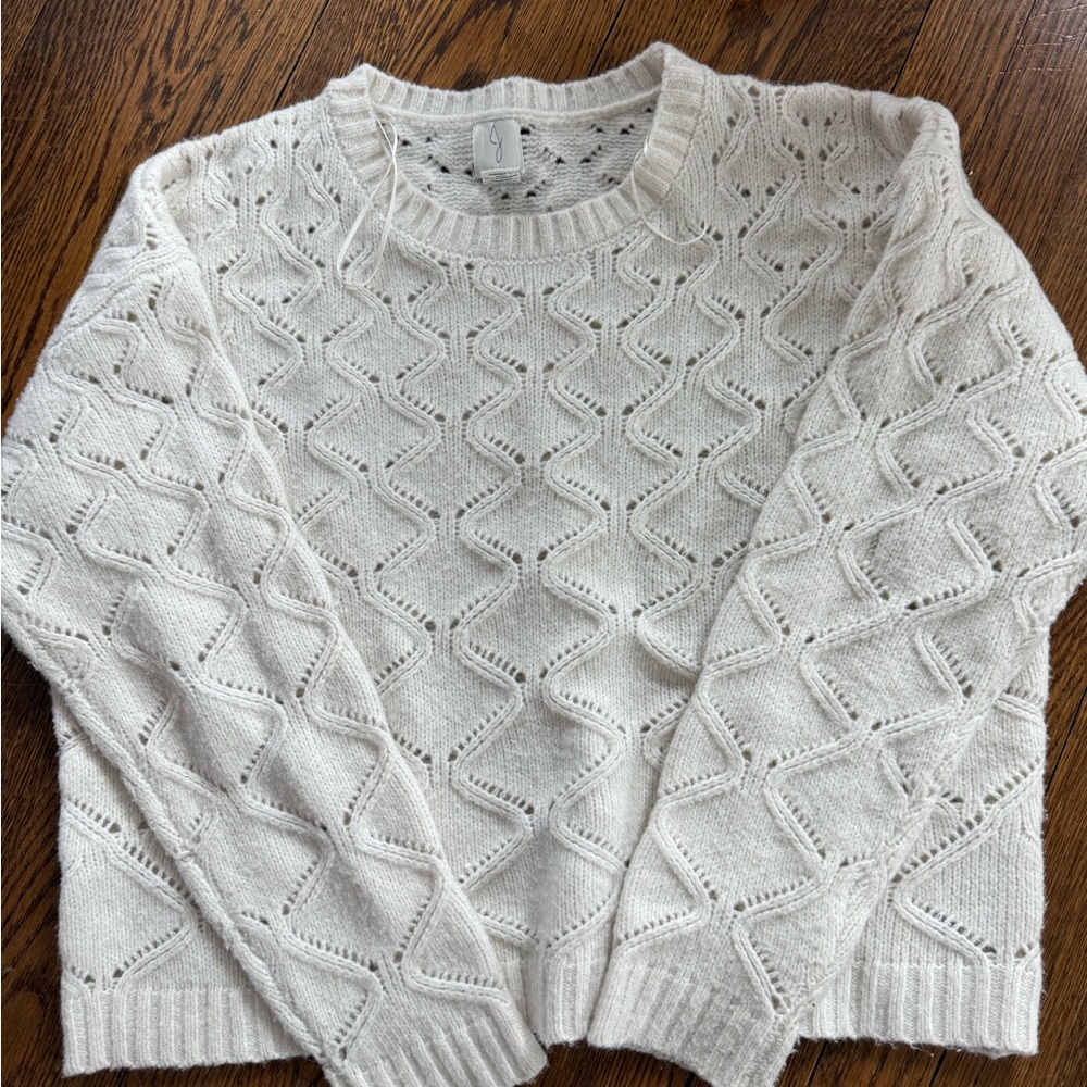 Joie Ivory Geometric Knit Sweater